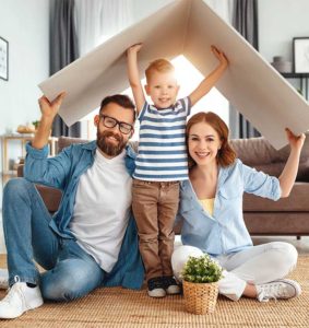 Family in living room